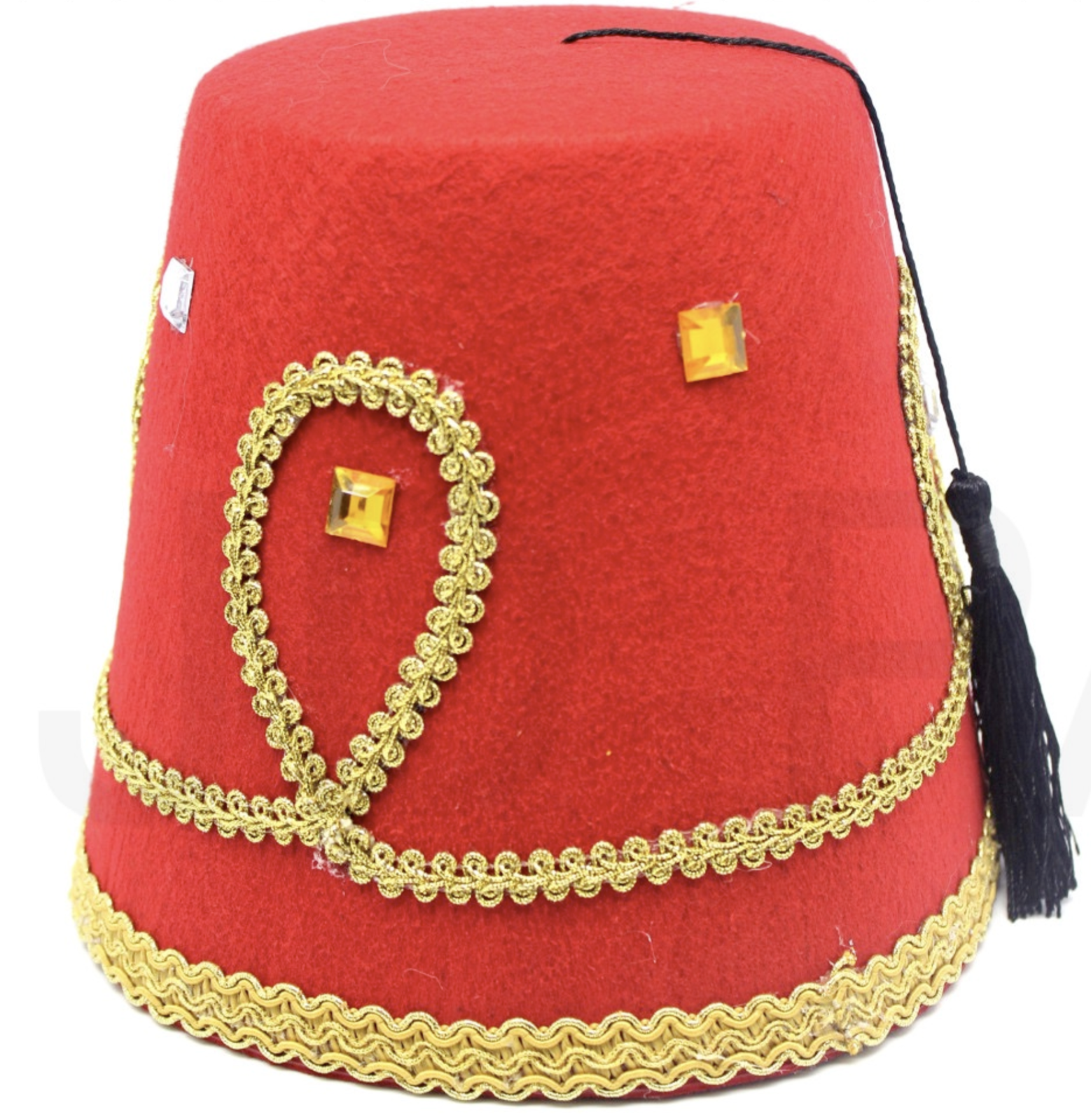 DELUXE TURKISH HAT Red Green Fez Tarboosh Dress Up Costume Party Moroccan - Red โ image 2