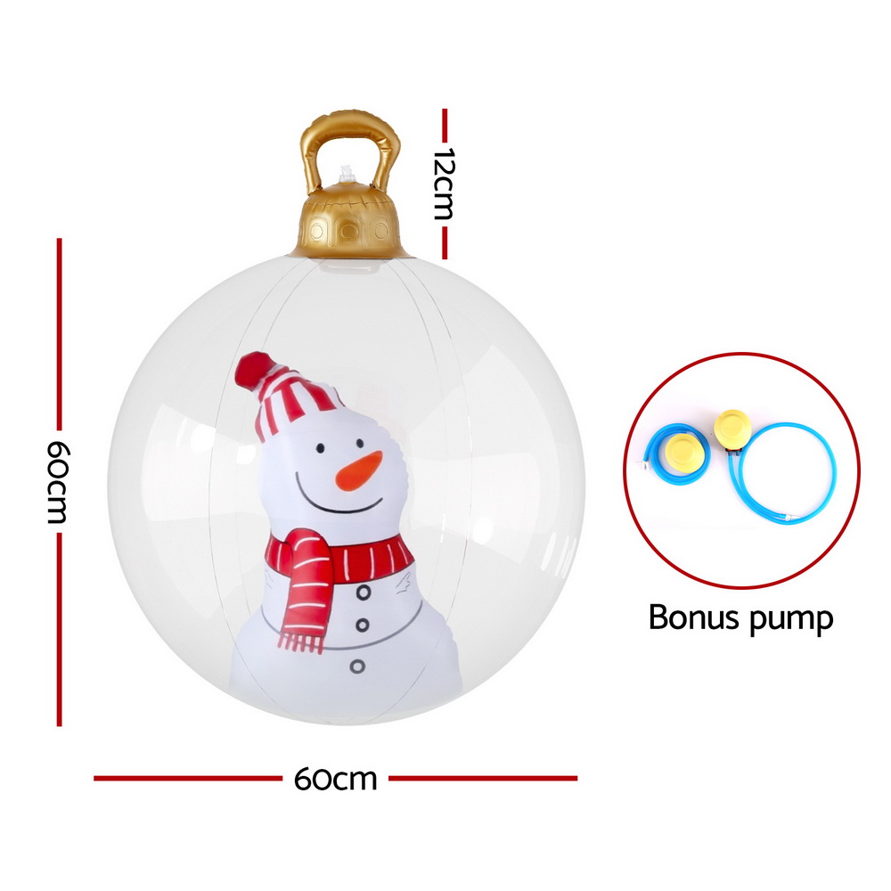 Jingle Jollys Christmas Inflatable Ball 60cm Snowman Decoration Giant Bauble โ image 2
