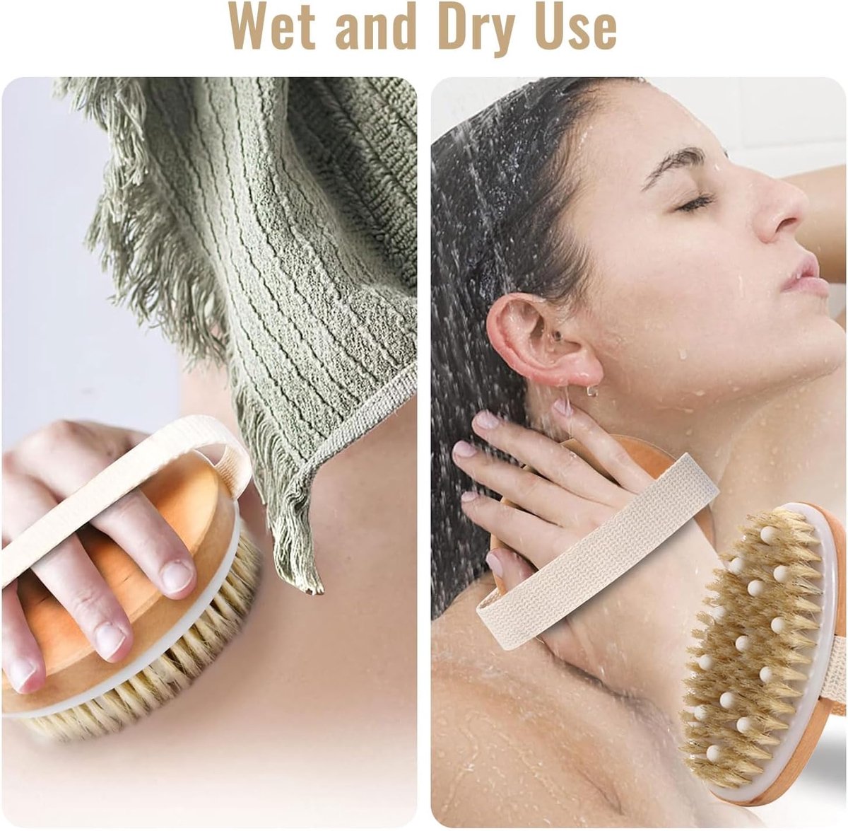 Bath Brush - Body Brush - Natural Bristles - Massage Brush - Shower Brush - Exfoliating Brush - Sauna Brush - Improves Blood Circulation - Lymphatic Function — image 5