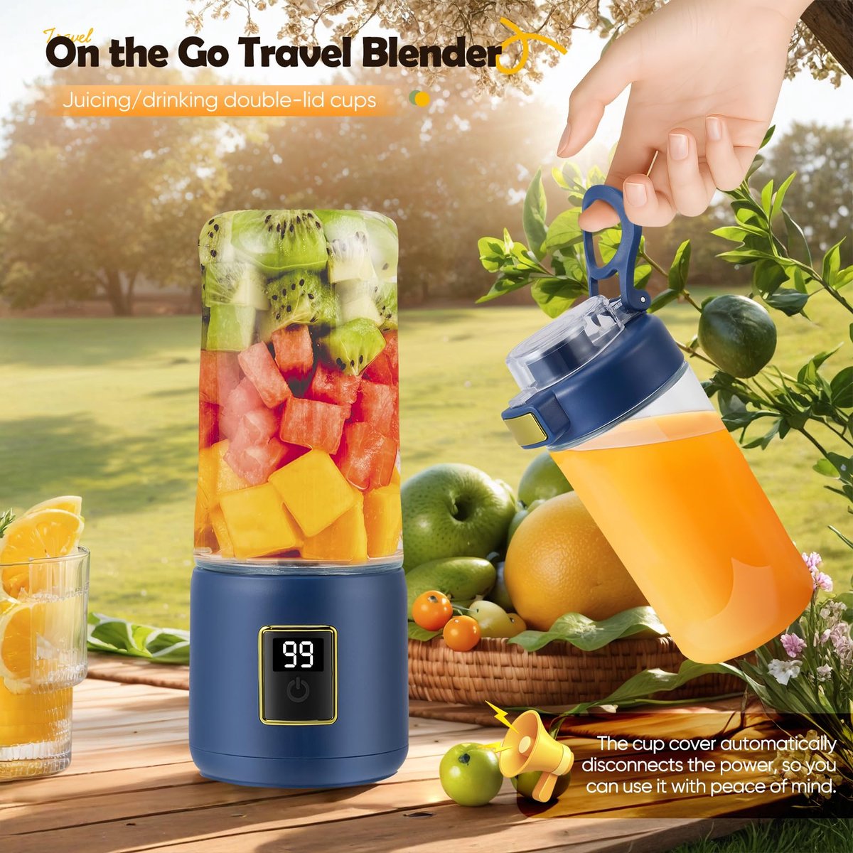 Portable Blender - Mini Blender - 12 Blades - Portable - On-the-Go Blender - Mini Juicer - Smoothie Maker - Perfect for Smoothies, Juices, and Baby Food - Dark โ image 5