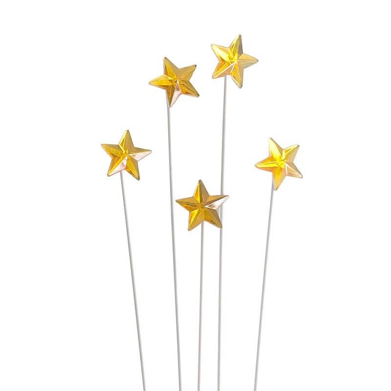 10PCS 3D Star Cake Toppers Golden & Silver Star Cupcake Topper Dessert Cake Decoration for Birhday Engagement Wedding Party