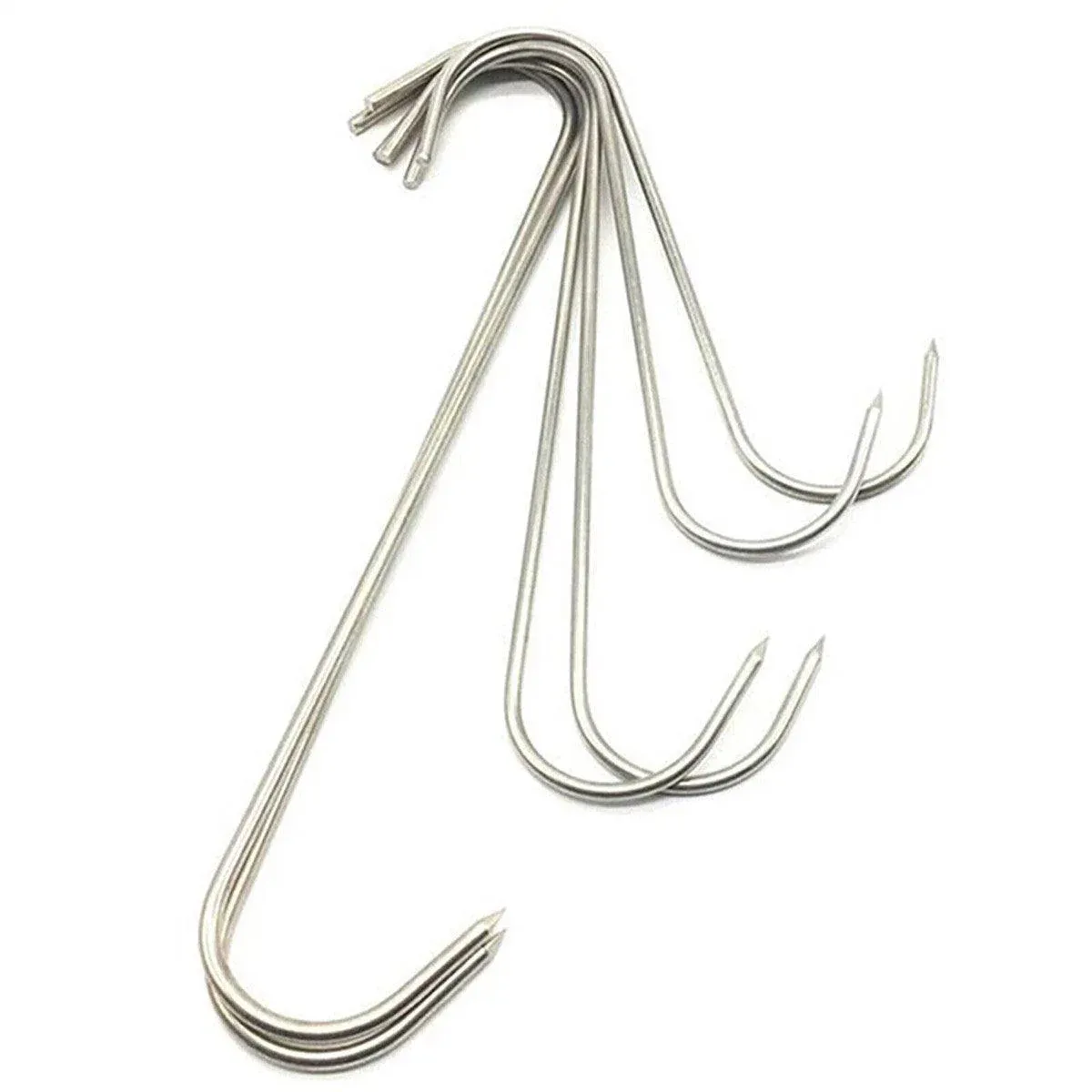 10PCS Steel S Meat Hooks for Beef Pork Lamb Roast Duck BBQ Grill Oven Hanging - L — image 3