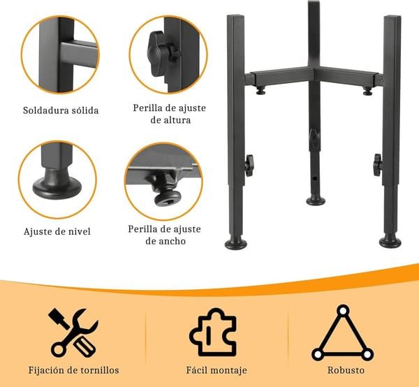 Elevated Dog Bowl Stand, Metal Raised Dog Feeder Holder, Adjustable Height Pet Bowl Stand for Small Medium Large Dogs, Black (Bowls Not Included) — image 2