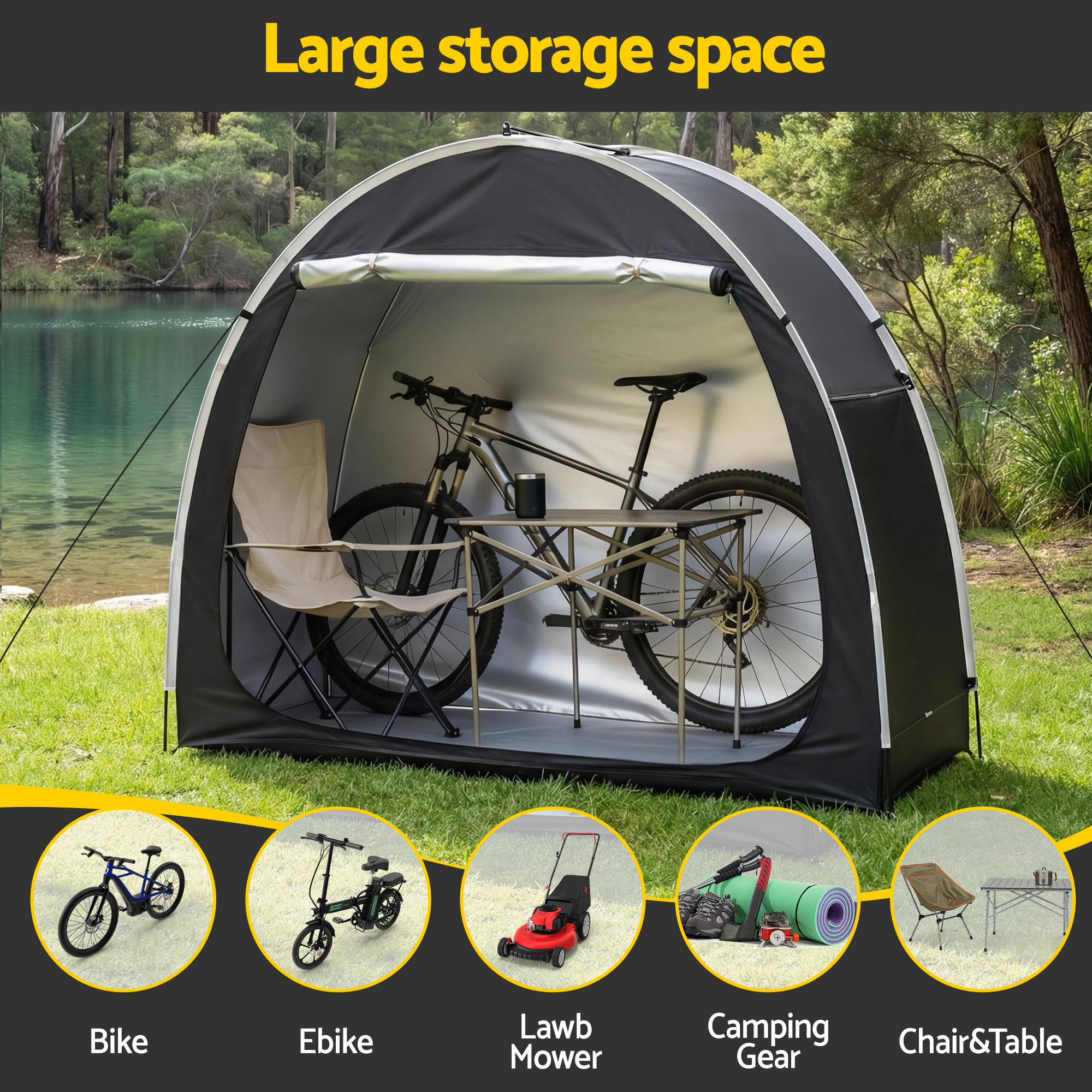 Giantz Bike Storage Tent Waterproof Outdoor UV Protection Shelter w/ Large Space — image 5