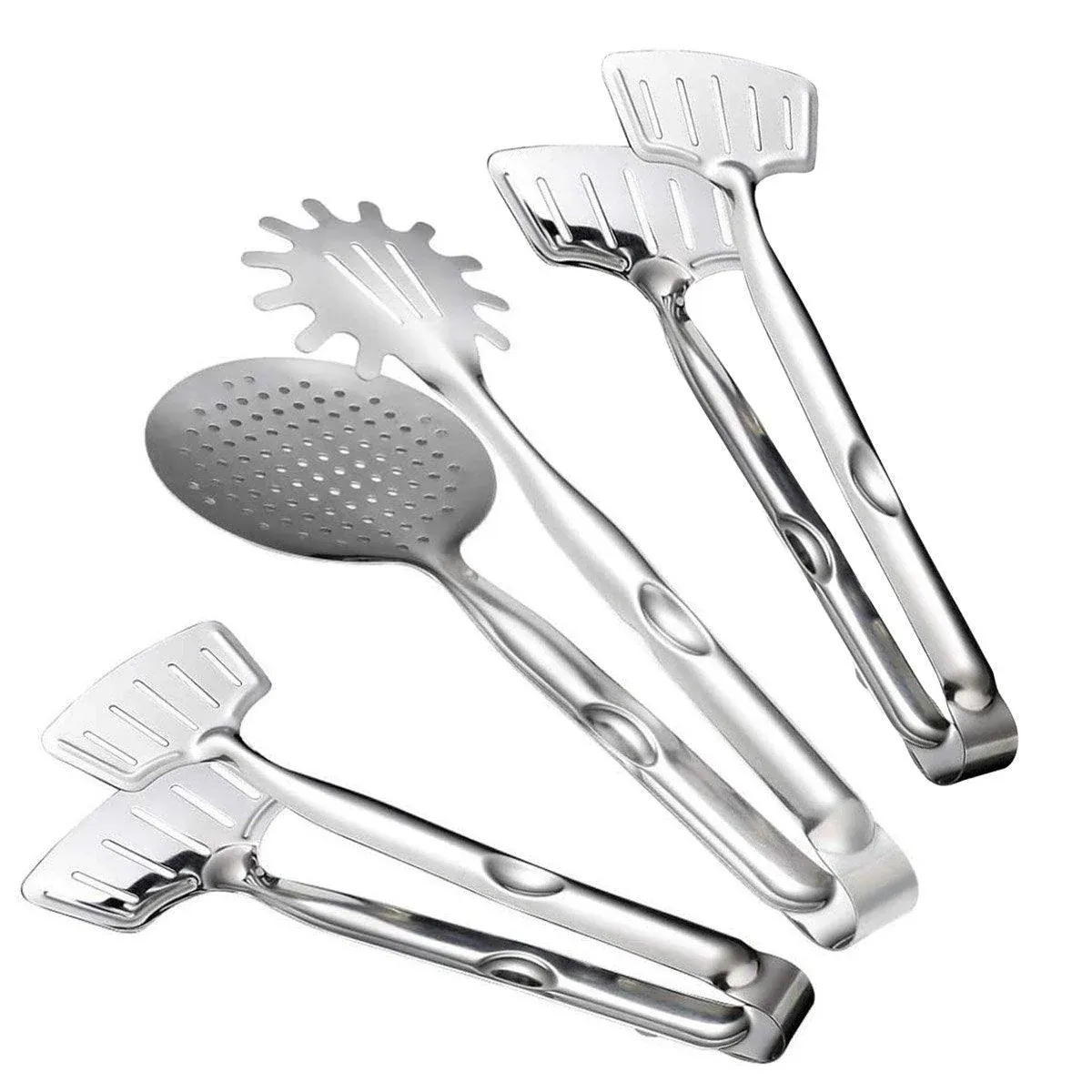 3pcs Stainless Steel Food Tongs Multifunctional Kitchen Cooking Serving Clips β image 2
