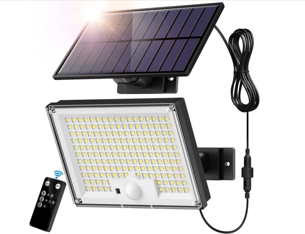 172 LED Solar Light Outdoor with Motion Sensor, IP65 Waterproof, 3 Modes for Garden and Driveway