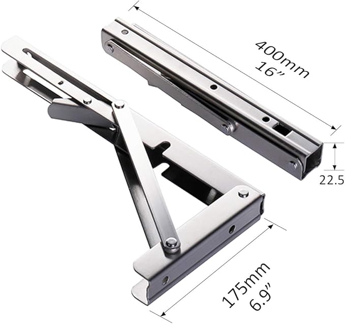 Heavy-Duty Foldable Wall Shelf Brackets – 2-Pack 304 Stainless Steel Triangular Supports with One-Click Release, 550 lb Capacity Each, for Kitchen, Garage, RV — image 2