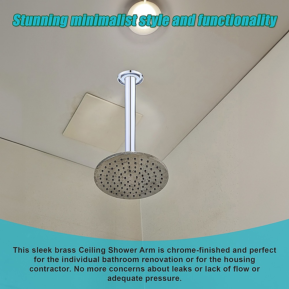 Shower Head Arm Wall Connector Round Bathroom Rainforest ShowerHead โ image 6