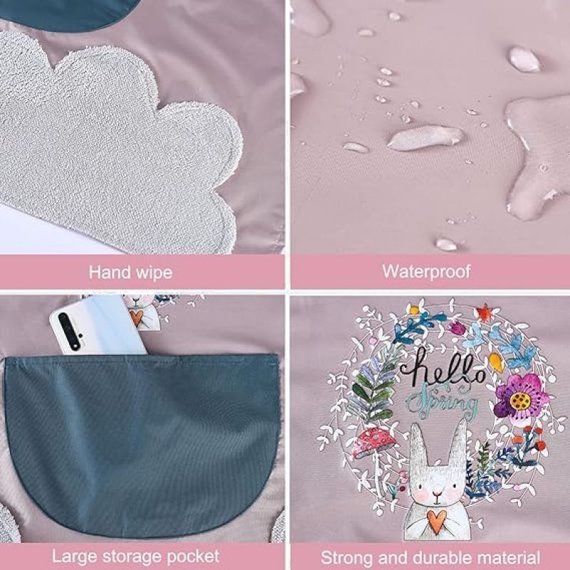 Women Kitchen Apron with Hand Wipe Pockets,Hand-wiping, Waterproof for Cooking Baking waterproof and oil-proof, easy to clean — image 3