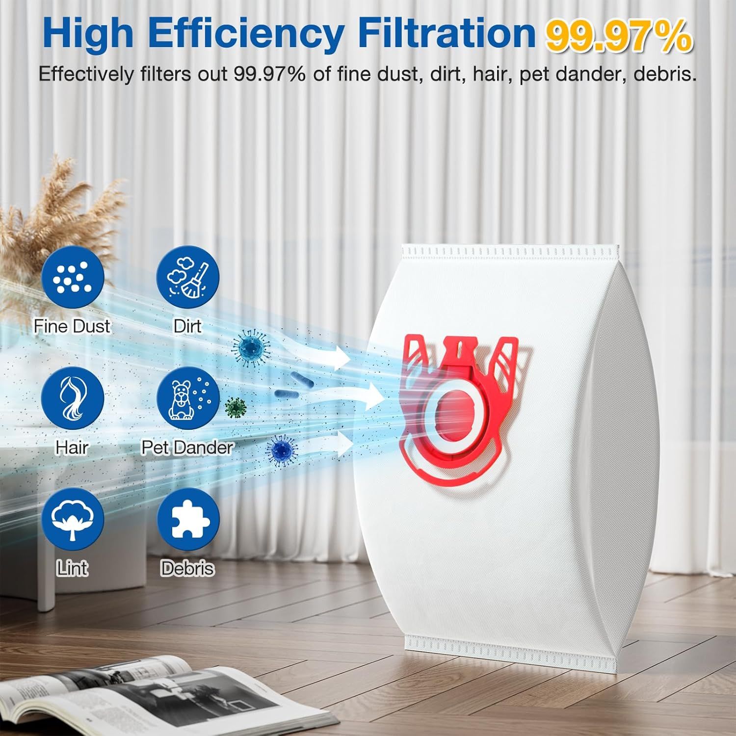 20 Pack 3D Airclean JM Vacuum Cleaner Bags Compatible with Miele JM Vacuum Cleaner, Compact C1, Compact C2, Complete C1, S241, S290, S300i, S500, S700, S4, S6 — image 5