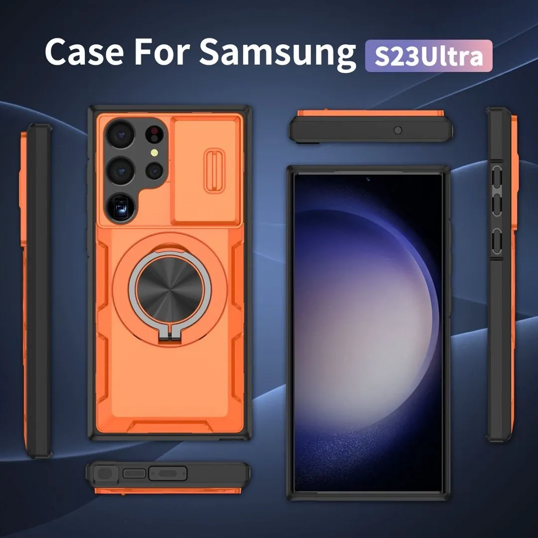 2-in-1 Magnetic Sliding Lens Case, Orange for Samsung S23Ultra — image 5