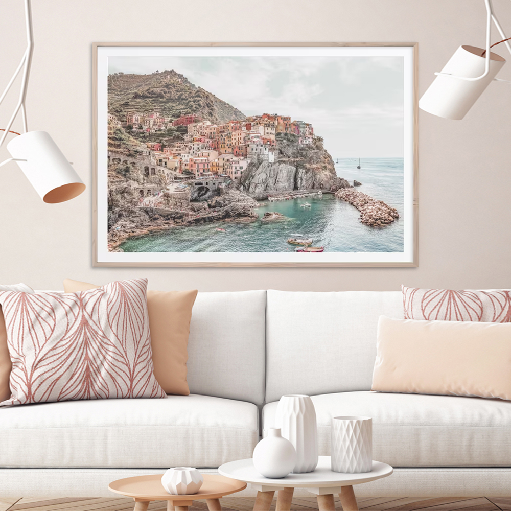 Wall Art 80cmx120cm Italy Cinque Terre Wood Frame Canvas โ image 3