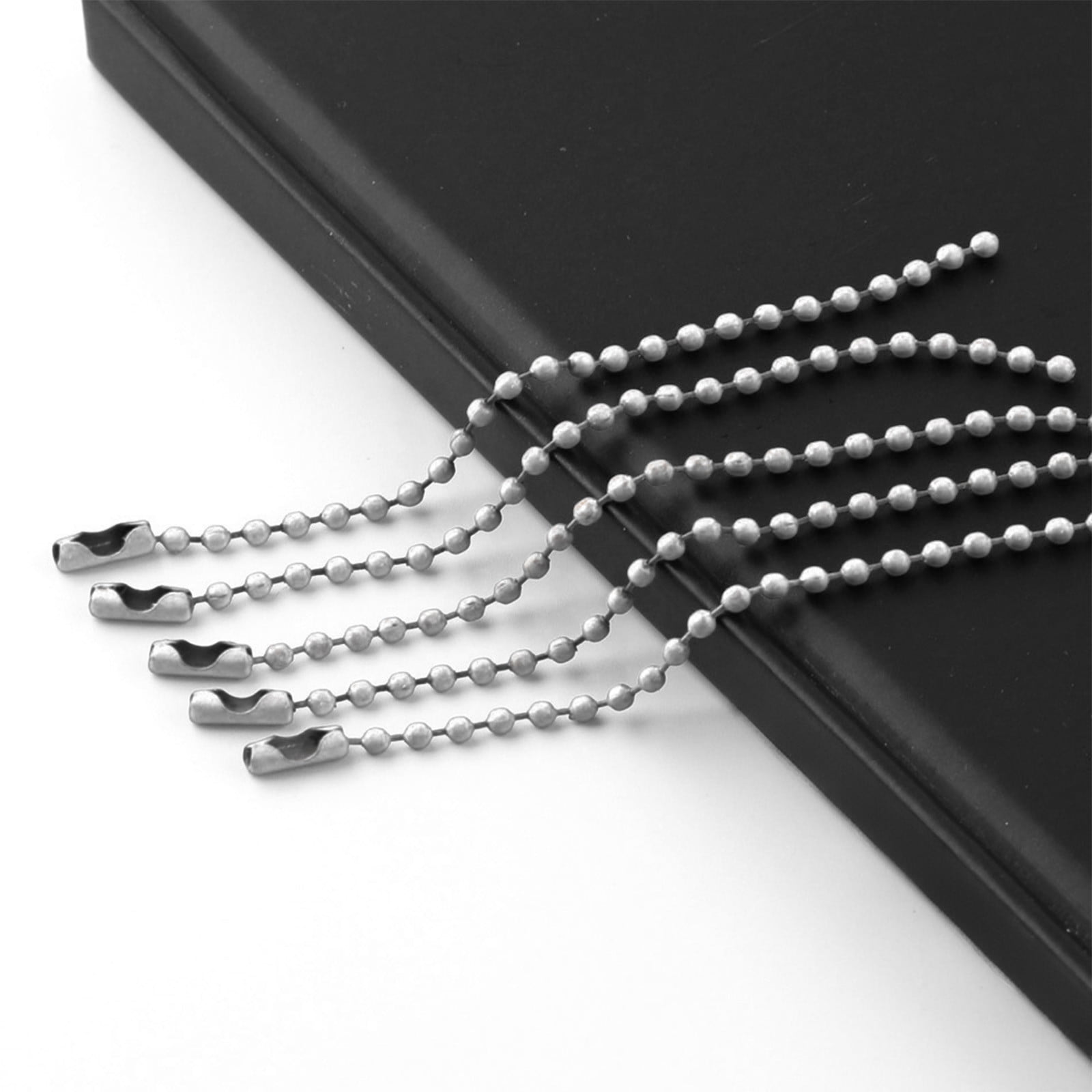 Dog Tag Chain Ball Chain Necklace Bulk, Military Blank Dog Tag Necklace for Men, Beaded Necklace Chains for Jewelry Making DIY Crafts,Silver Nickel Plated — image 5