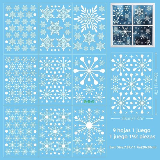 Christmas window stickers - Christmas - Window decorations - Stickers - Christmas decorations - 192 pieces PVC Christmas window decorations - Including — image 6