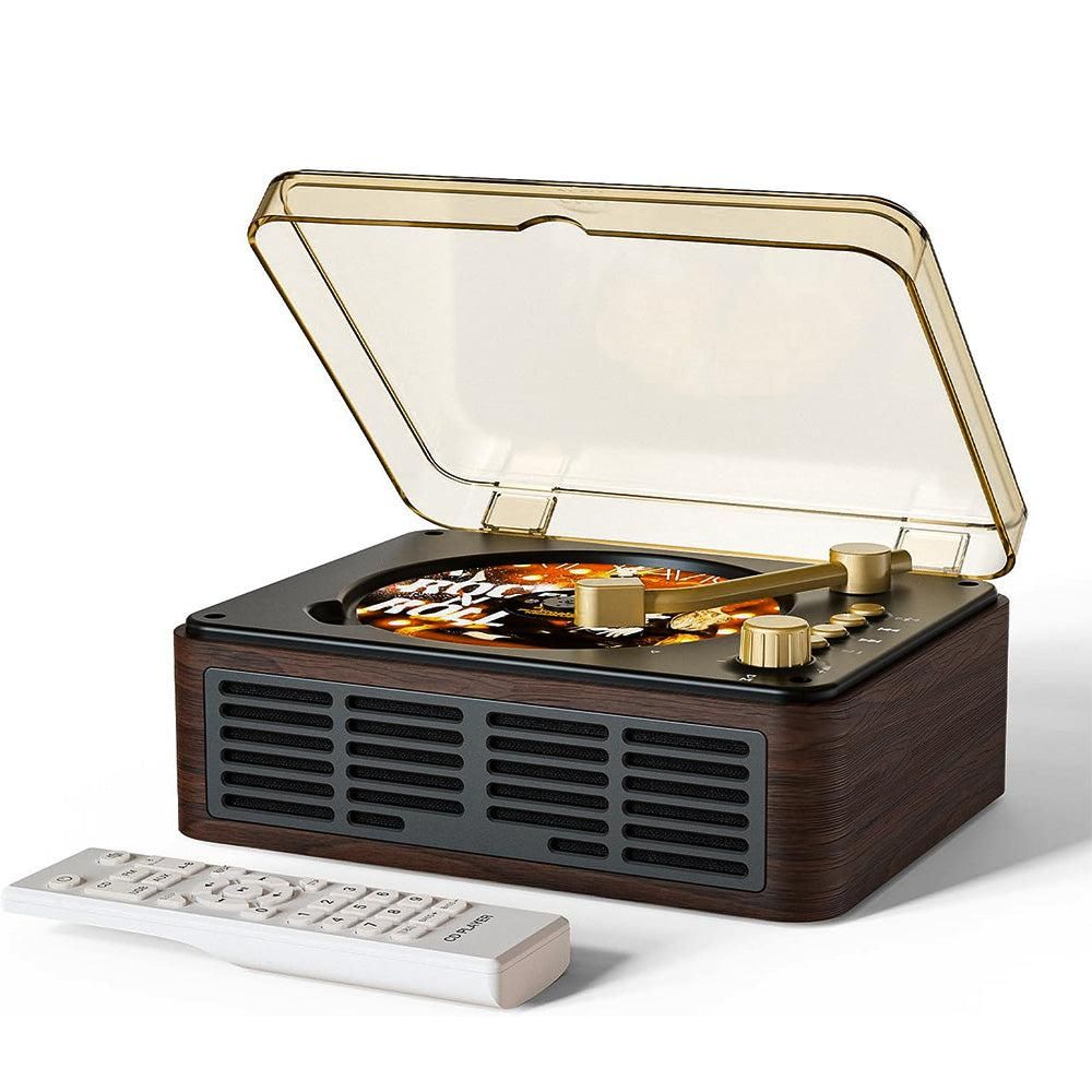 Retro CD Music Player with Bluetooth and FM Radio Multifunctional Home Audio System Brown — image 4