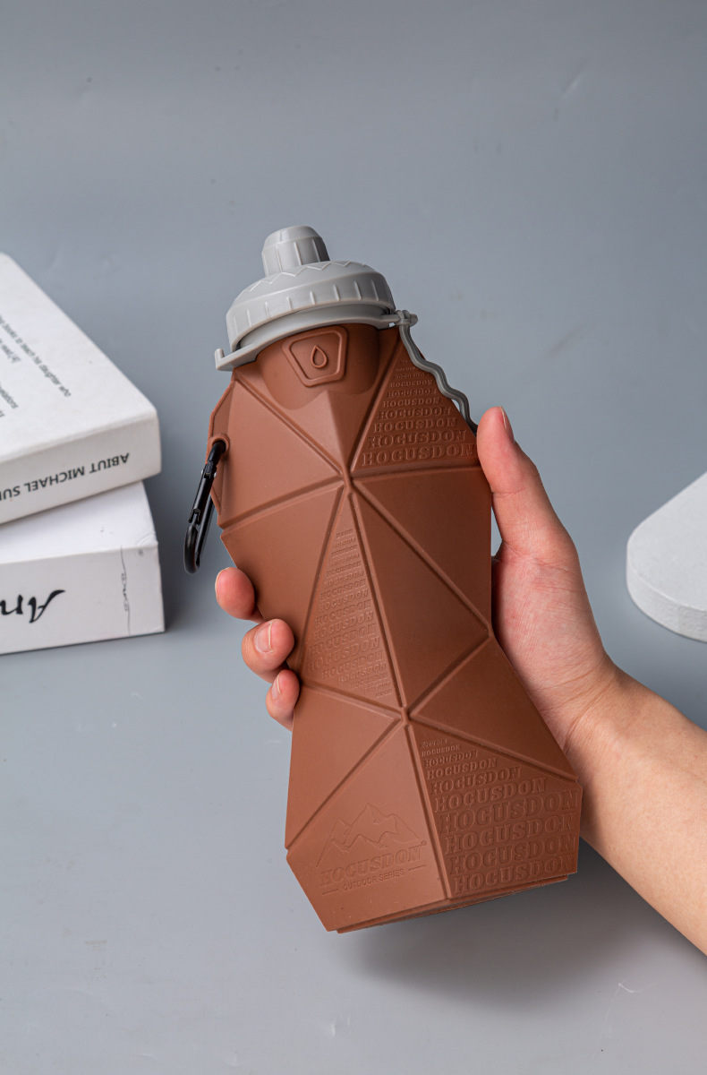 Pink and Black Cup Lid Ultimate Foldable Silicone Water Bottle - Lightweight Leakproof Travel & Sports Hydration - 700ml — image 5
