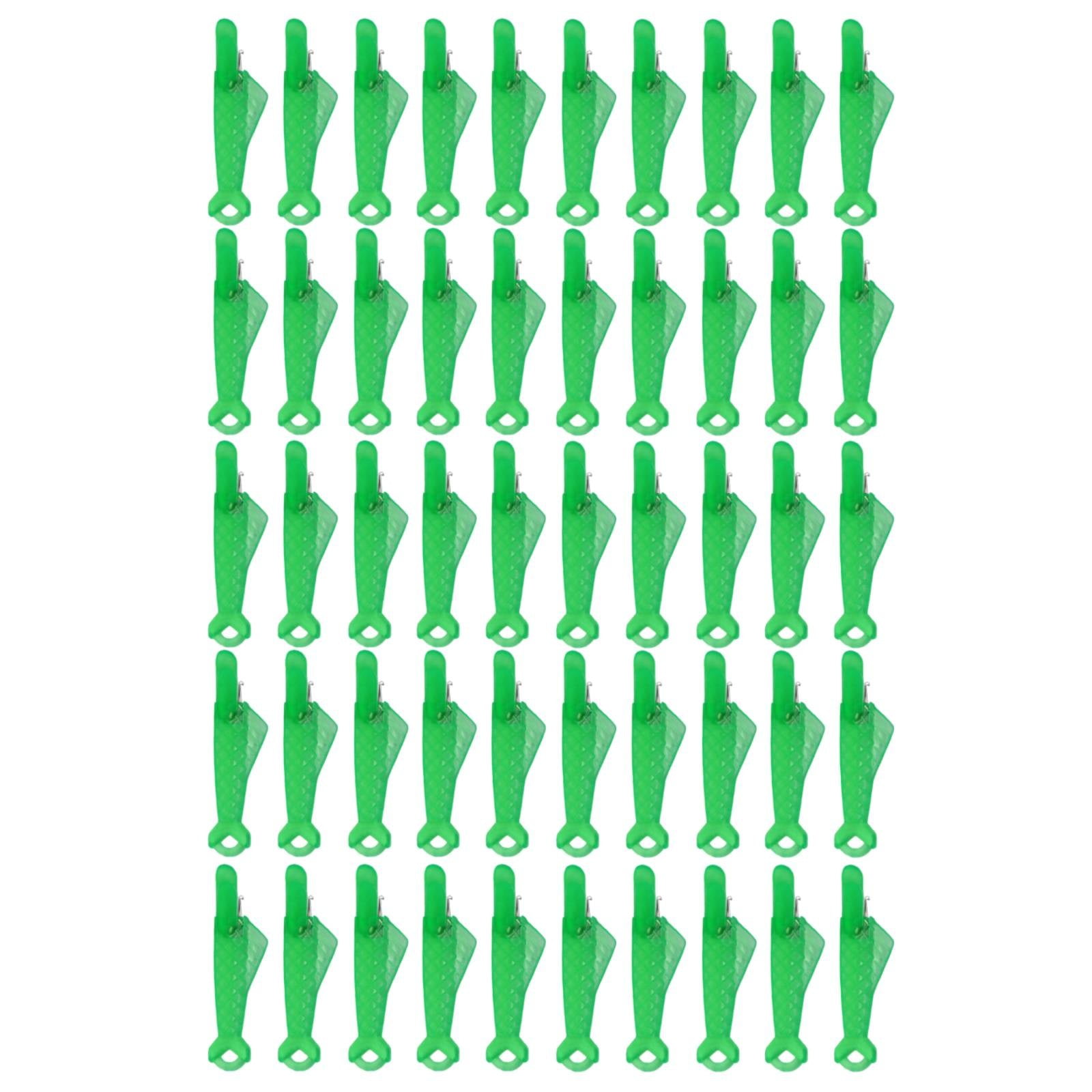 50 Piece Sewing Machine Needle Threaders, automatic fish mouth threader tool for quick machine sewing and embroidery, Green