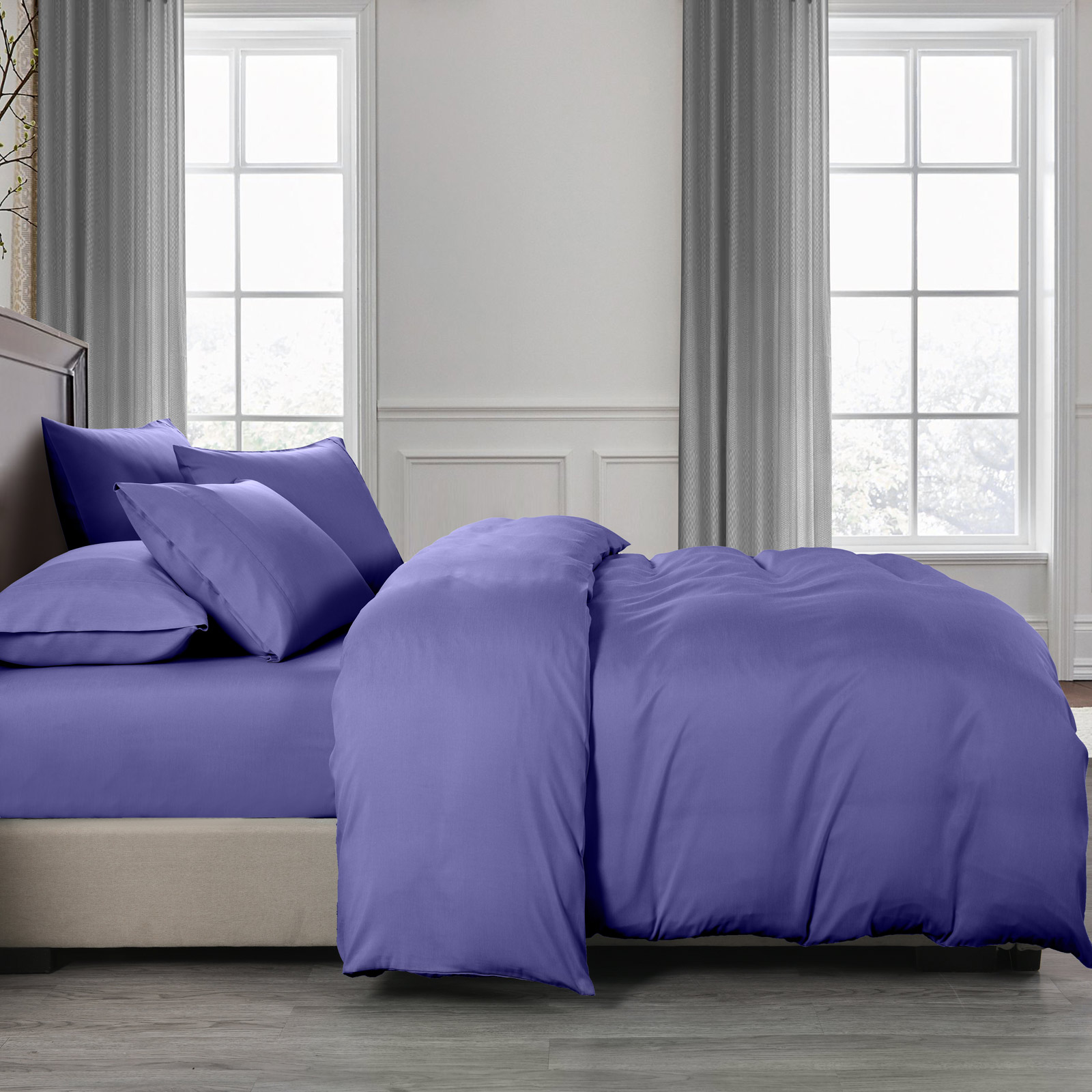 Royal Comfort 2000TC 6 Piece Bamboo Sheet & Quilt Cover Set Cooling Breathable - King - Royal Blue — image 4