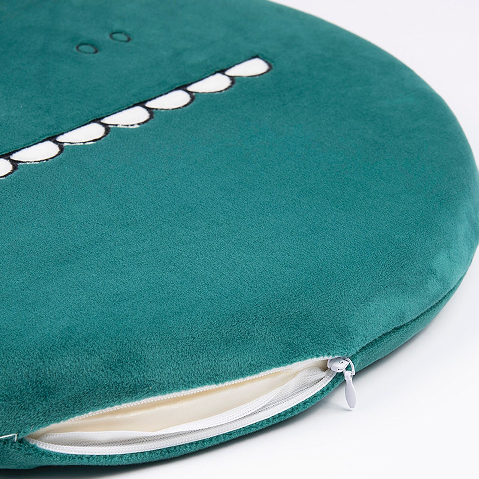 Memory Cotton Cushion Round Cute Dinosaur Shaped Soft Removable Cover Cushion Green 40 x 4.5cm โ image 4
