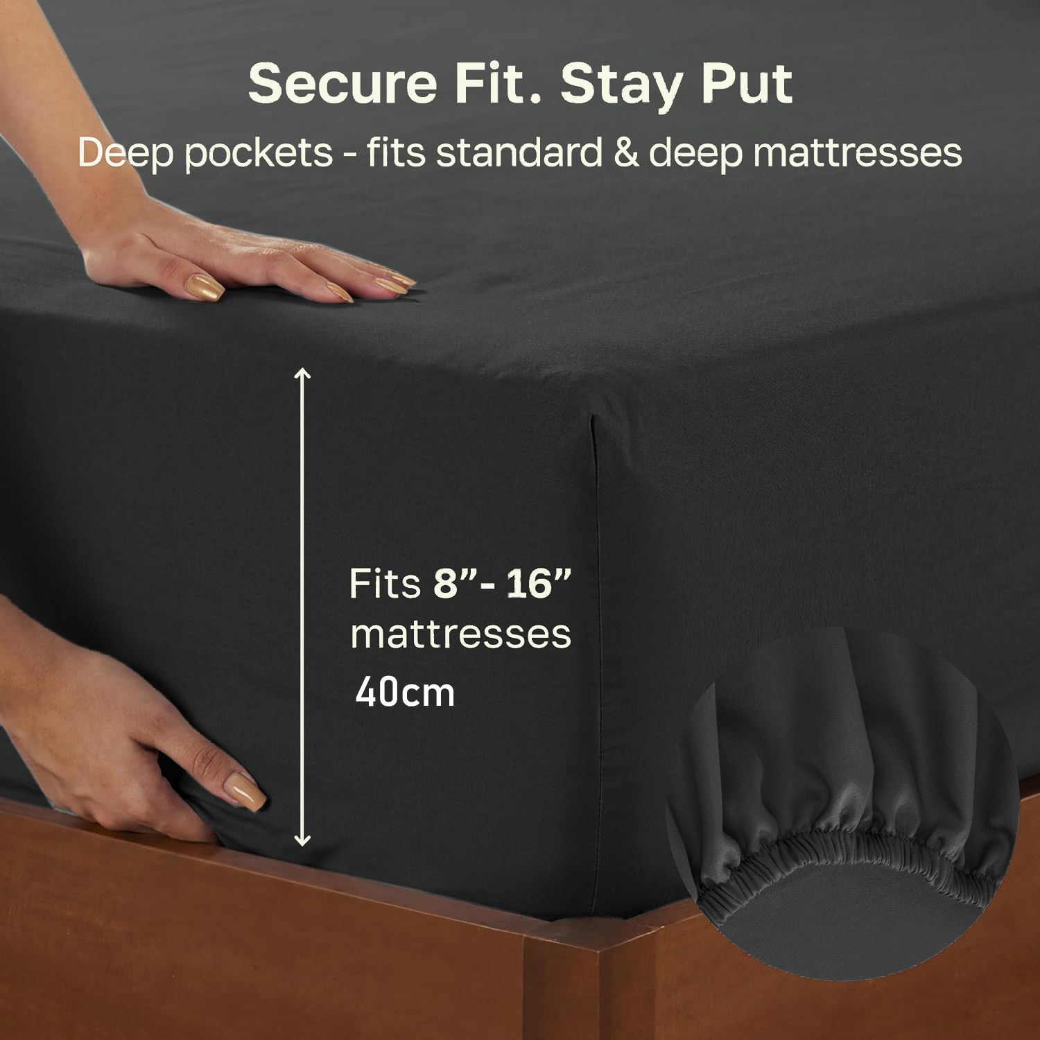 Hotel Quality Fitted sheets - 2 Piece Fitted sheets -Breathable Bedding - Wrinkle, Fade, Stain Resistant- 26inch/40cm Deep Pocket Fitted Bed Sheets-Wrinkle and — image 2