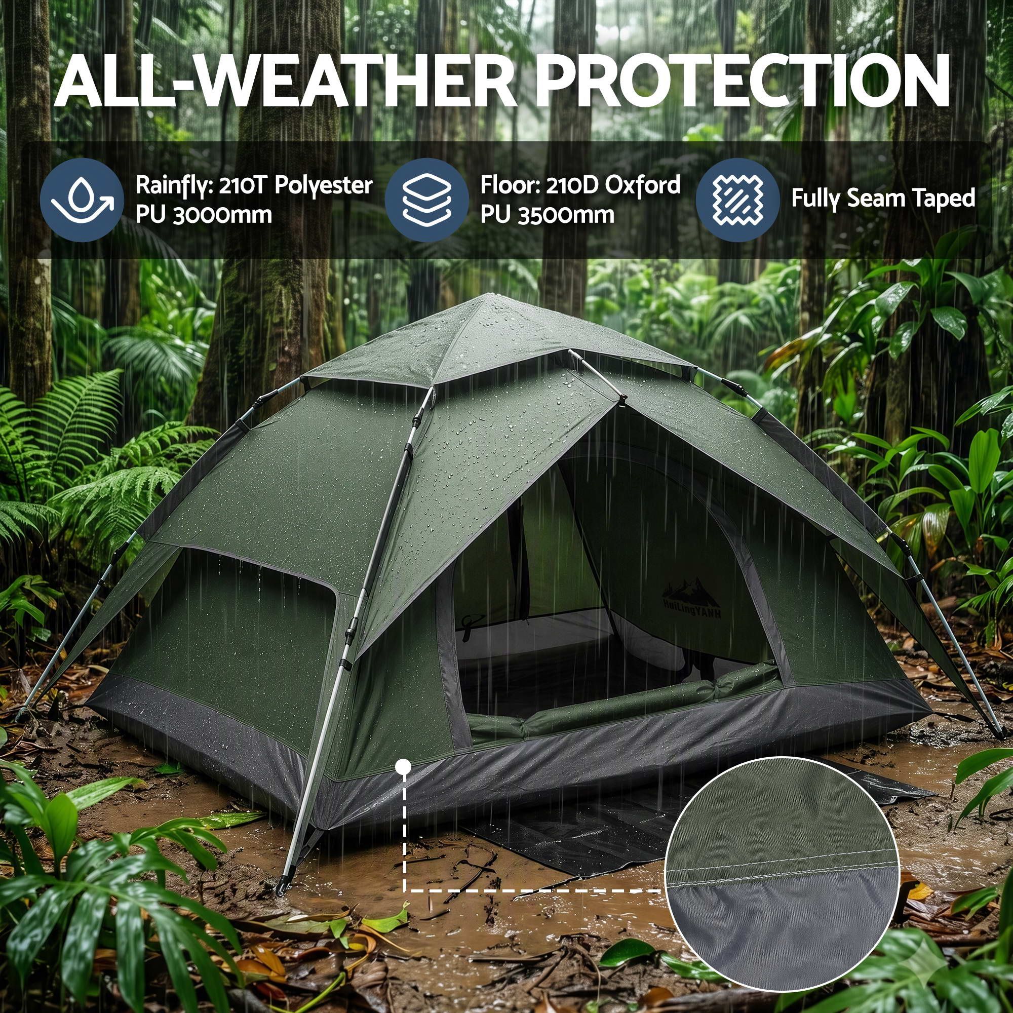 Weisshorn 2 Person Camping Tent Automatic Pop Up Water Repellent Shade Outdoor โ image 3