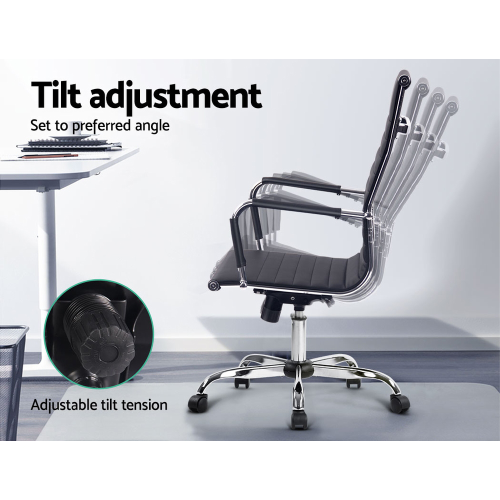 Artiss Office Chair Conference Chairs PU Leather High Back Black — image 4