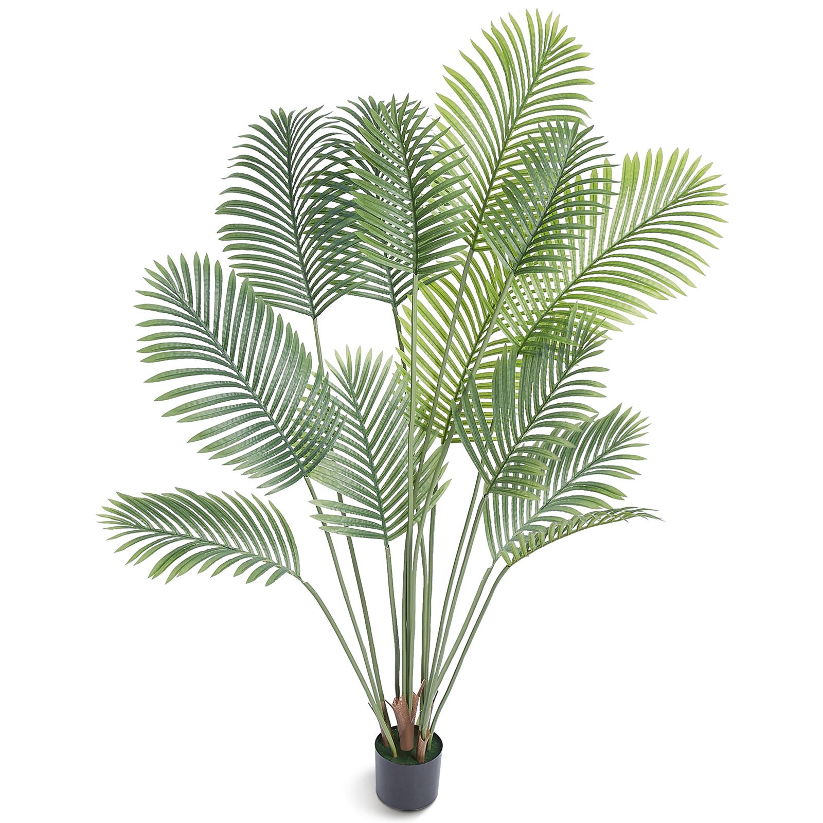Artificial Palm Tree, 1.8mTall Faux Plant, Secure PE Material & Anti-Tip Tilt Protection Low-Maintenance Plant, Lifelike Green Fake Tree for Home Office