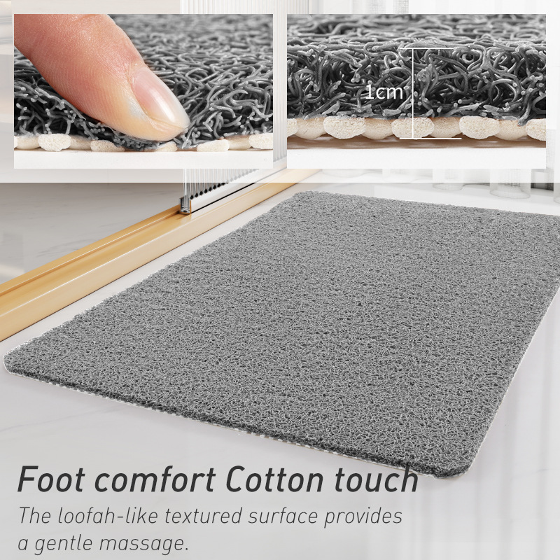 Gray Non-Slip Loofah-Style Bathroom Mat - Quick-Dry and Soft 40 × 80cm — image 4