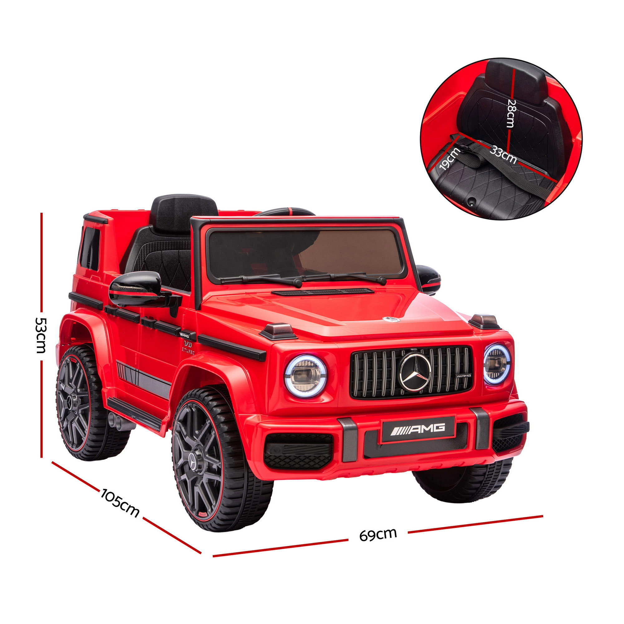 Kids Electric Ride On Car G63 Toy Cars Remote Control Red — image 3