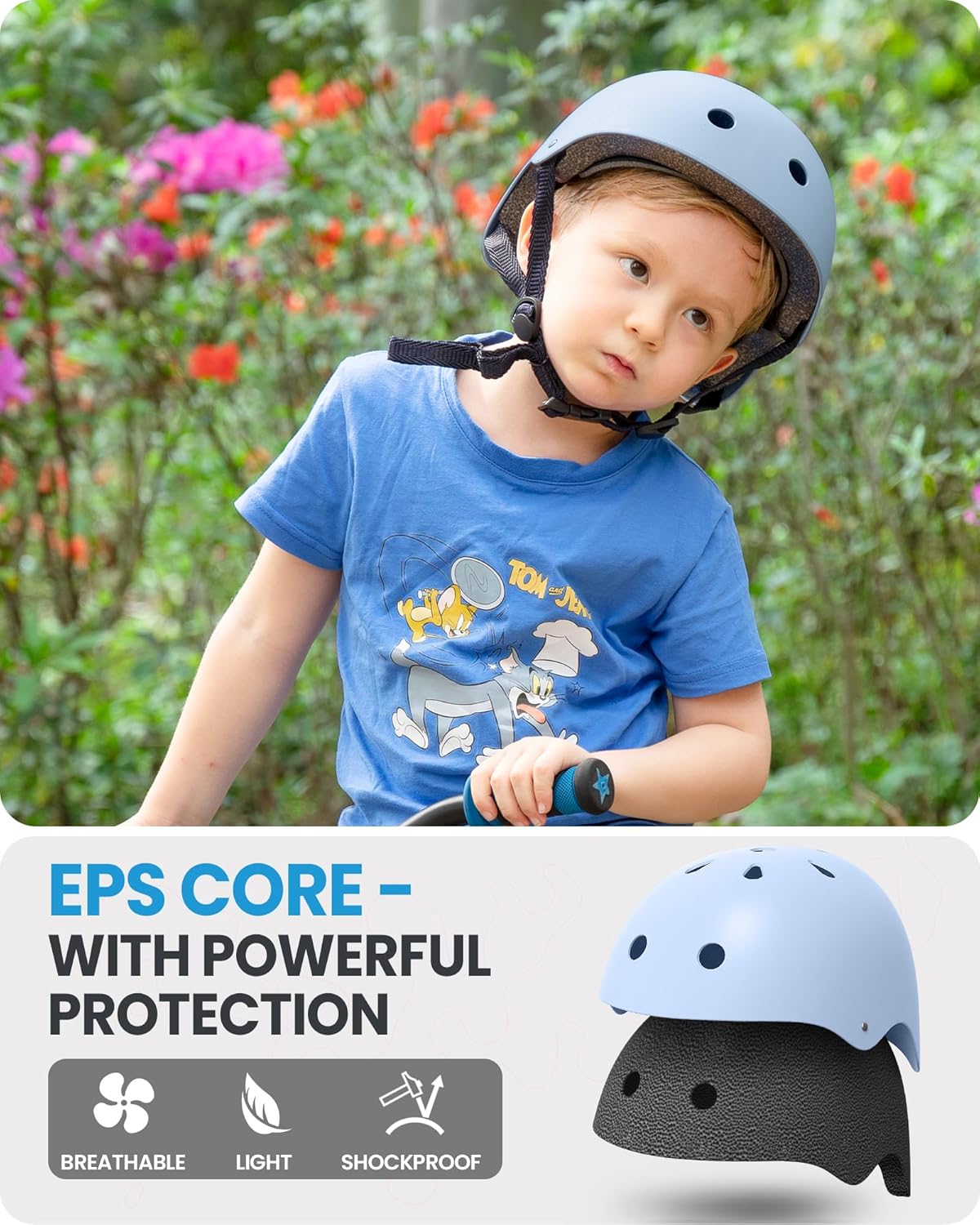 OutdoorMaster Youth & Kids Bike Helmet - Adjustable Multi-Sports Skateboard Helmet with Removable Liners for Balance Bike, Toddler Scooter, One Wheel — image 5