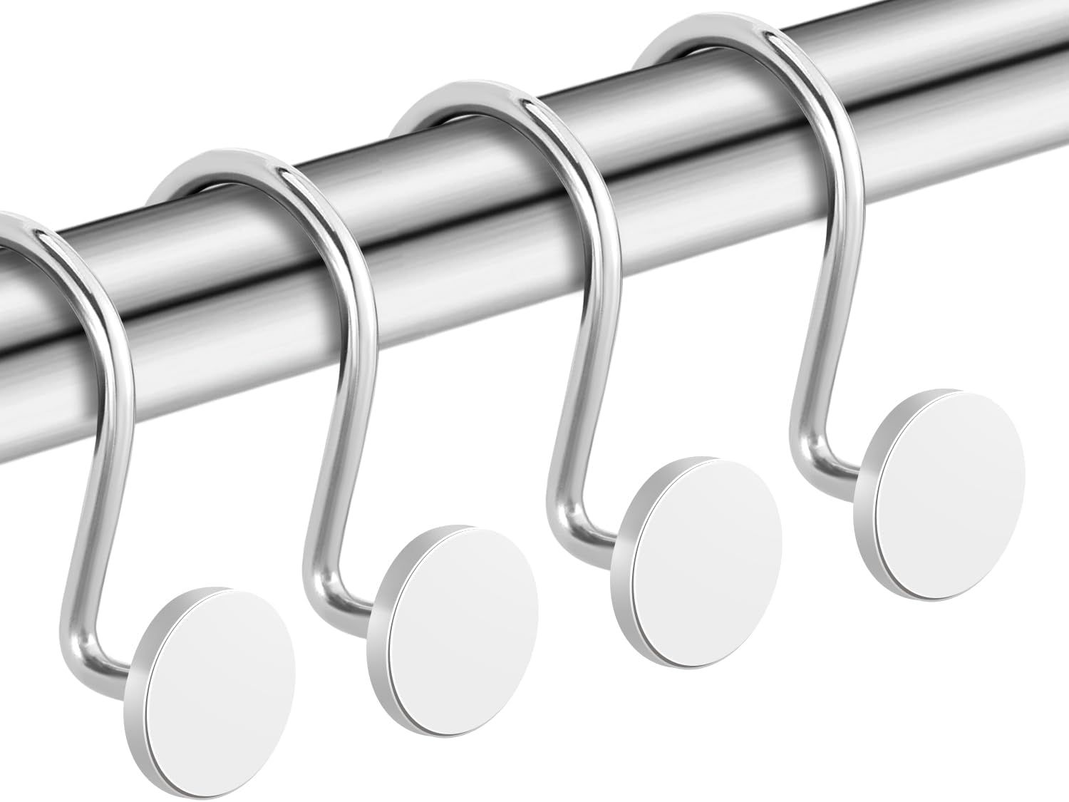 12 Piece Stainless Steel S Shaped Shower Curtain Hooks Silver