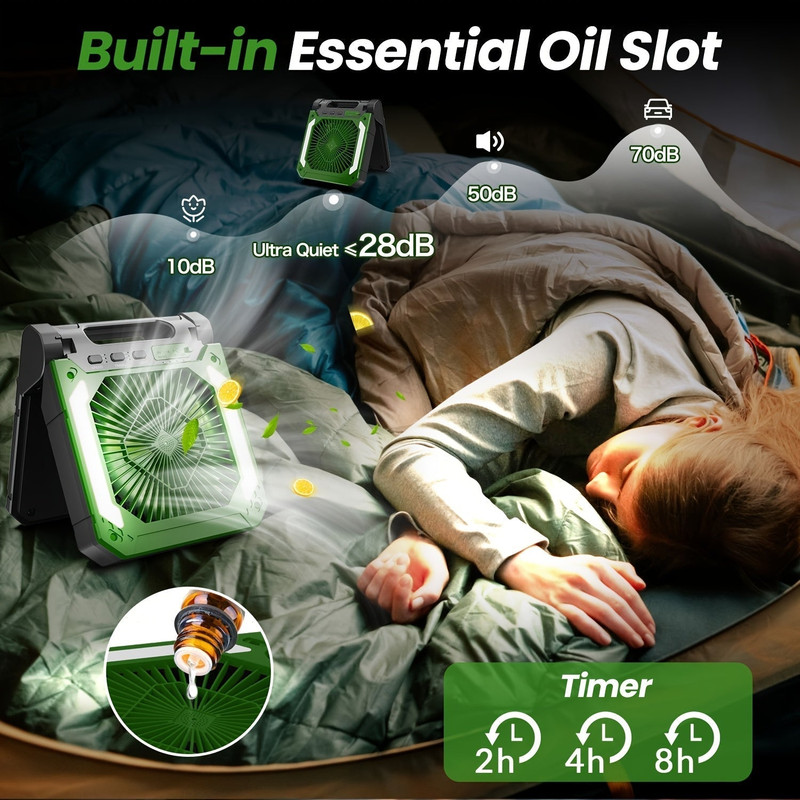 20000mAh Solar Camping Fan with LED Light — image 5