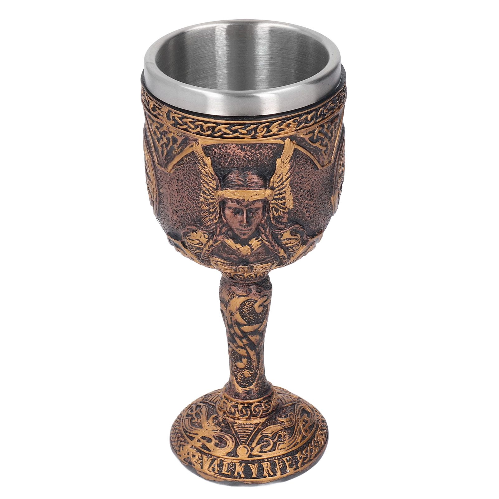 Nordic Wine Goblet Resin Shell Stainless Steel Unique Retro Beer Cup for Cocktails Whisky Red Wine โ image 4