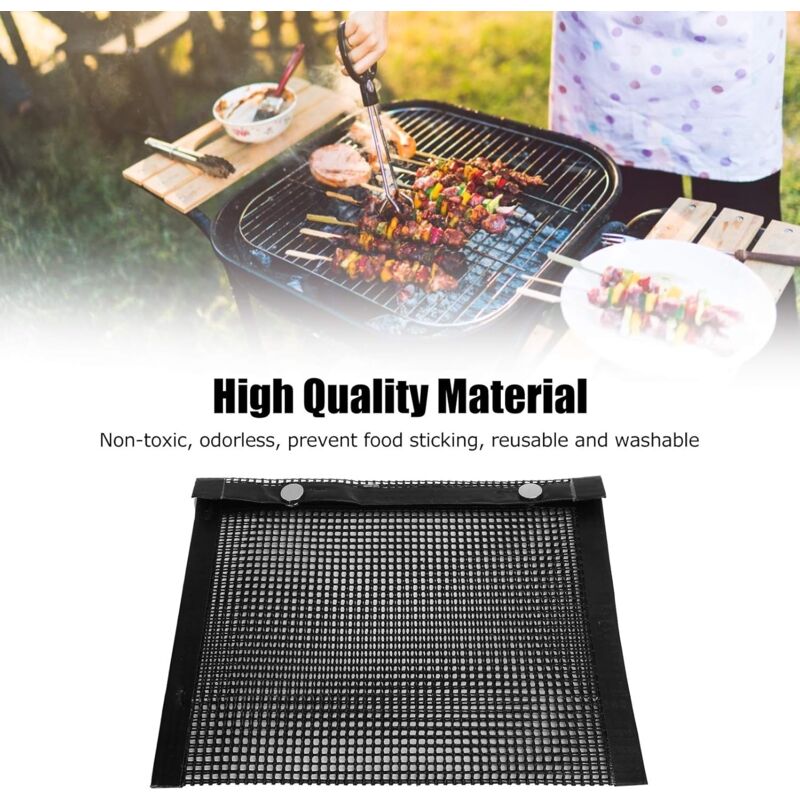 Bbq Grilling Bags, Reusable Grilling Bag Outdoor Cooking Pouch For Meat, Fish, Vegetables, 27 × 22Cm — image 3