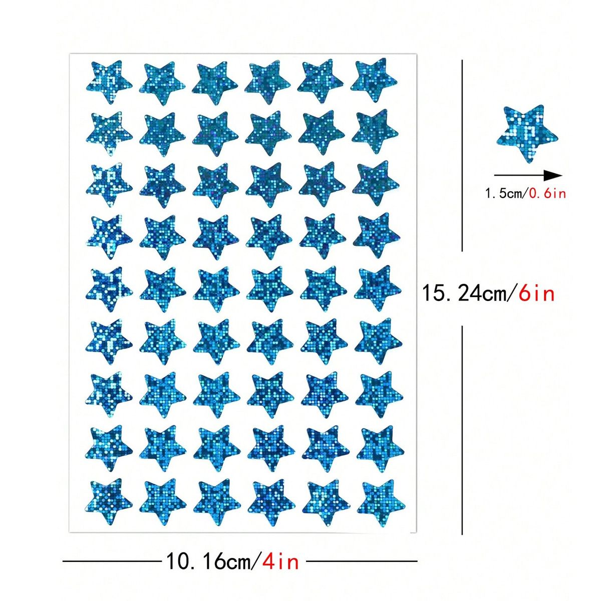 1620 Piece Holographic Star Stickers 6 Colors, 15 mm โ image 2
