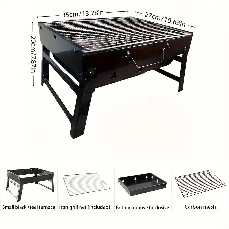 Portable Folding Grill: 4-Step Assembly, Light & Portable, Sturdy Design, Enjoy Outdoor Grilling Anytime โ image 6