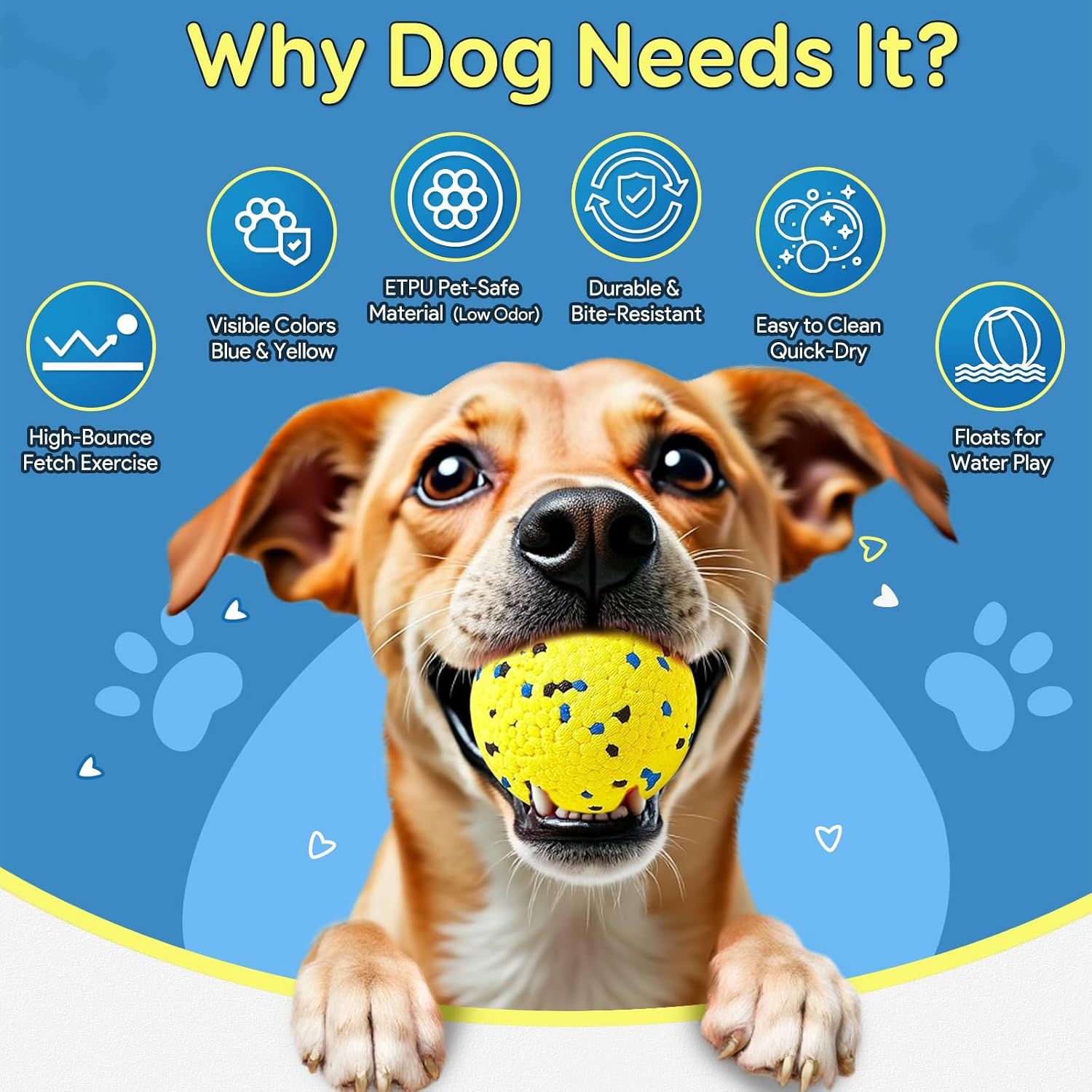 4 Piece Dog Chew Ball Set Blue and Yellow โ image 4