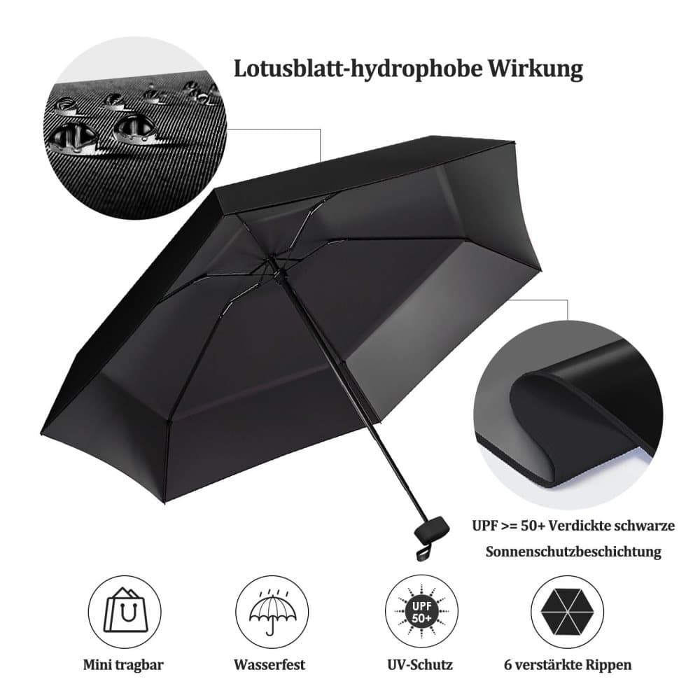 UV-protective folding umbrella wind-resistant lightweight waterproof travel umbrella for beach and everyday use, Beige — image 5