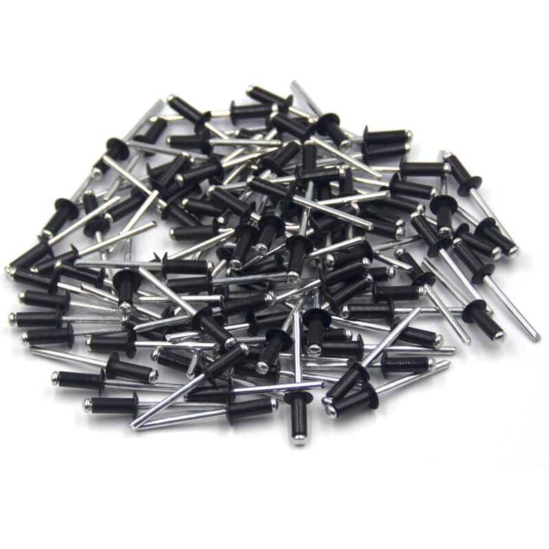 100 pcs 4.8 X 12Mm Aluminum Blind Rivets, Open End Rivets, Pop Rivets, Pack Of 100 (Black) โ image 4