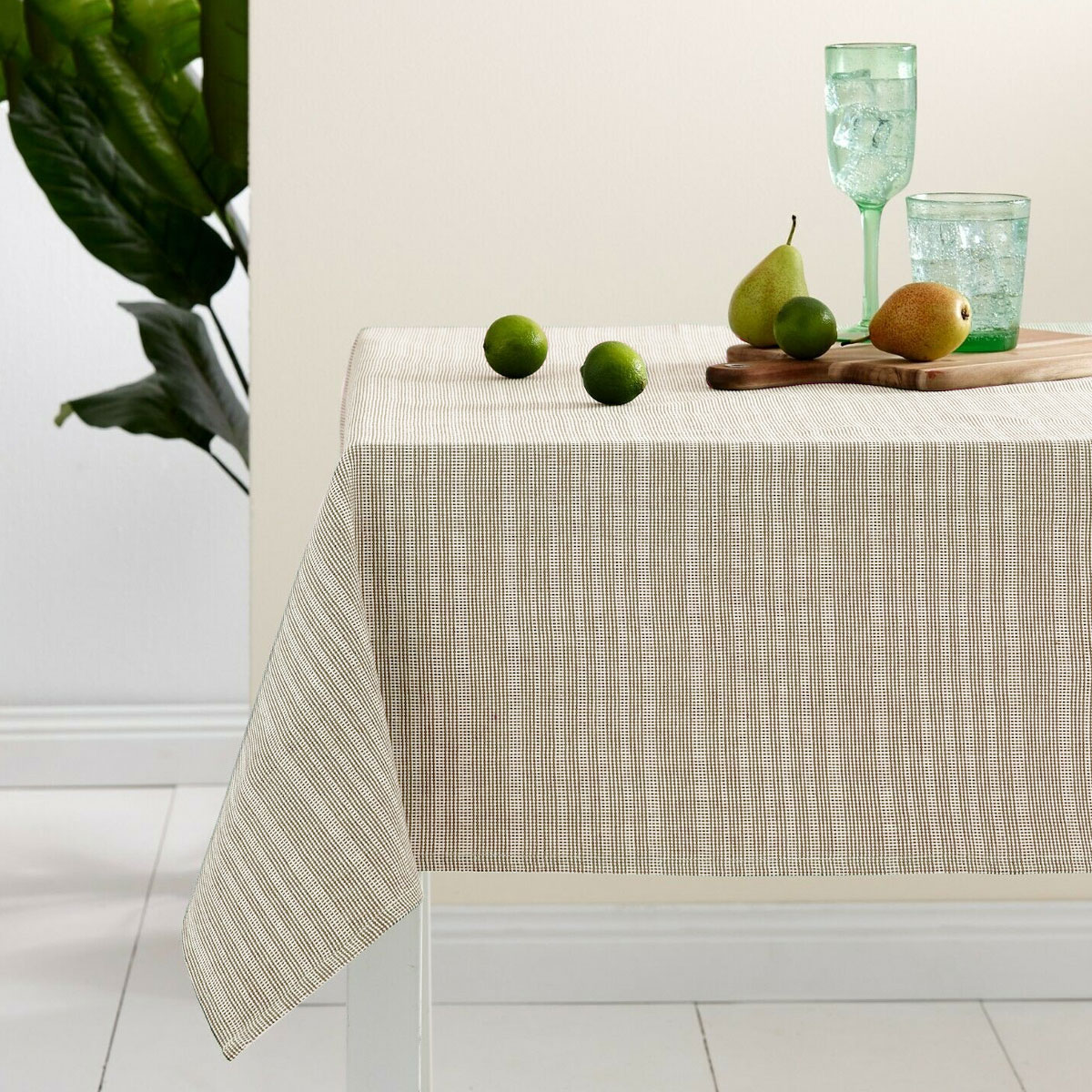 Ladelle Beige Eco Cotton Rich Tablecloth 150 × 265 cm