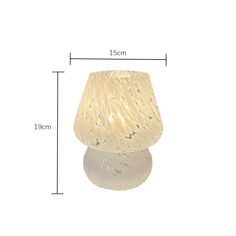 Brown Vintage Speckled All Glass Mushroom Table Lamp - Bedside Soft Ambient Night Light, USB Plug with 3 Colors Temperature Adjustable Dimming, Amber Speckled — image 3