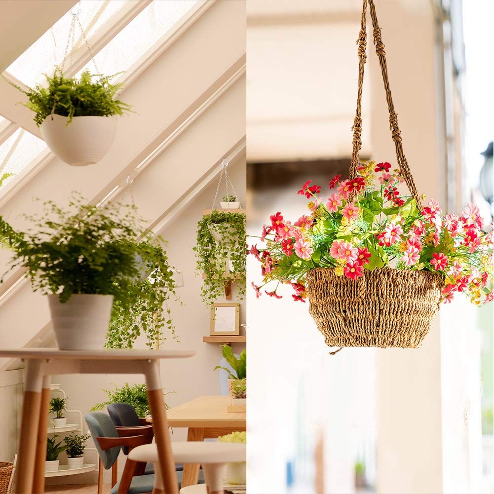 20 Pack Ceiling Hooks, 1-1/4 Inch Vinyl Coated Screw-in Hooks Hanging Plants & Flower Baskets, Multi-Function Wall Hooks White — image 2