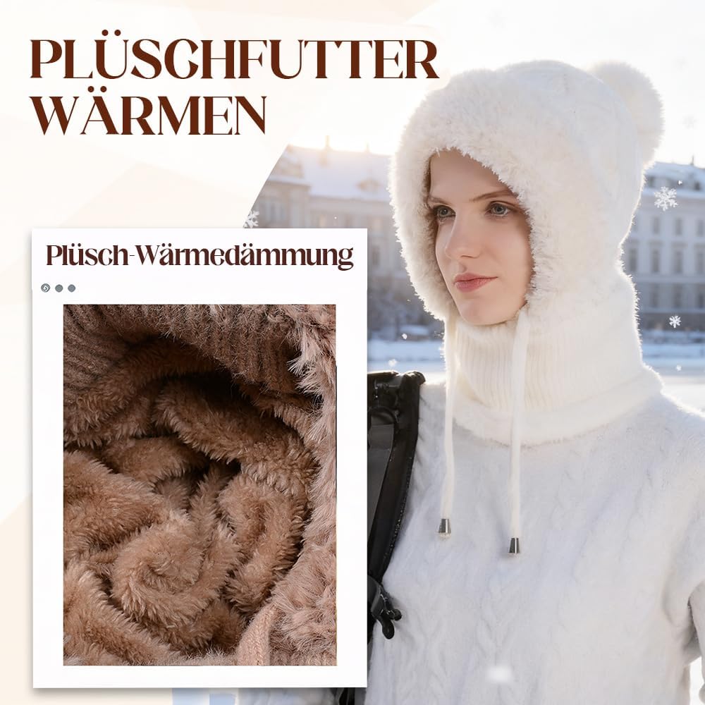 2026 New 3 in 1 Beanie Hat for Women, Upgrade Winter Balaclava Fall Winter Warm Knitted Hat Knitted Ski Scarf Mask — image 6