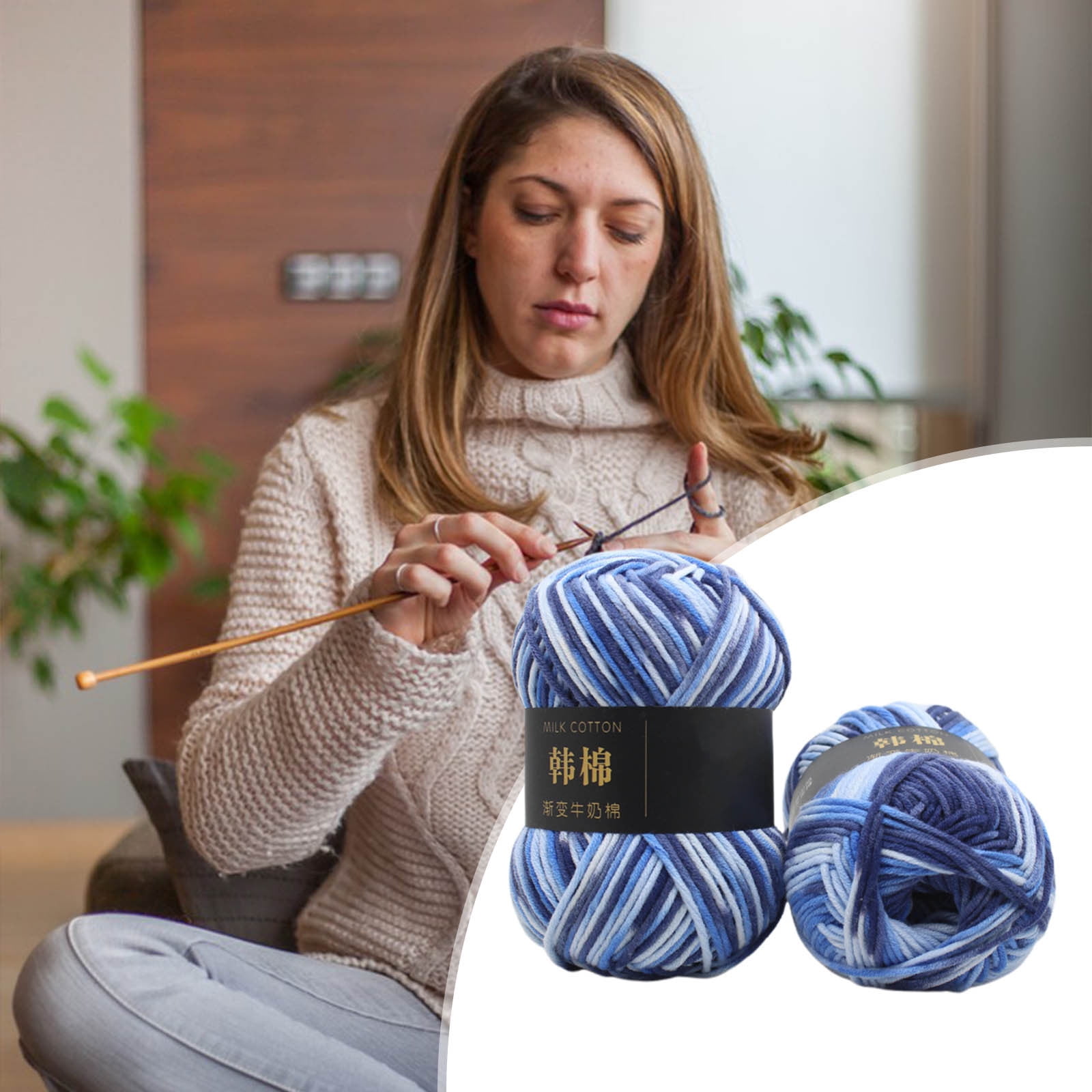 Cotton Yarn - Multicolor Rainbows Yarn,50 gram Skeins,26 Colors Available,7 Strands Of Combed Milk Cotton Crocheting Yarn for Knitting,Crochet,Weaving,Arts & — image 4
