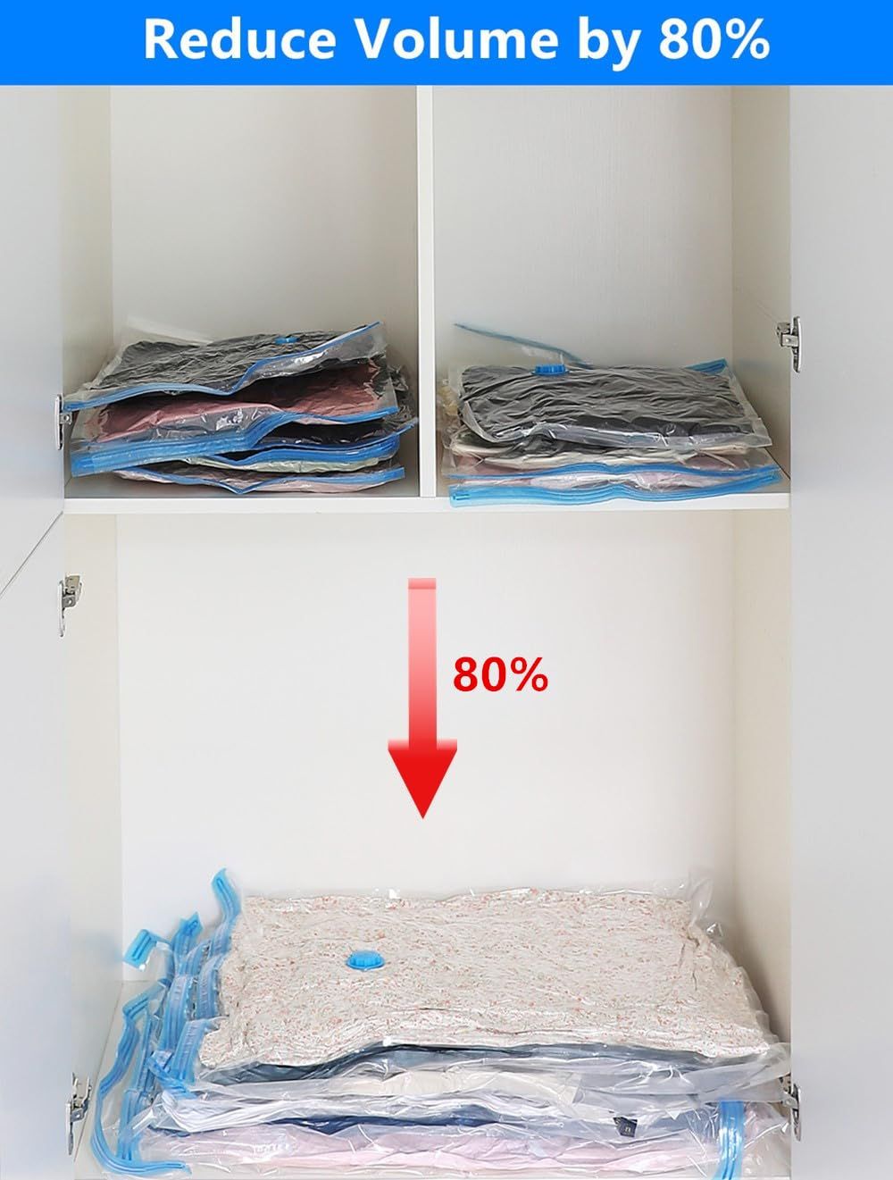 2 pcs Vacuum Storage Bags Space Saver Bags Vacuum Seal Bags Compression Bags Large with Double-Zip Seal โ image 4