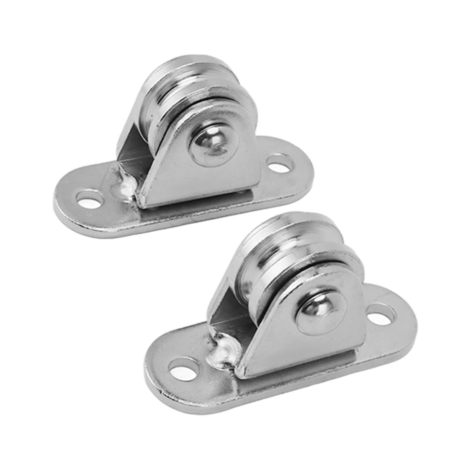 Small Pulley Block Stainless Steel Silent Pulley Roller Wall Mounted Fixed Pulley for DIY Equipment Wire Rope Rail Sliding Gate 2PCS โ image 4