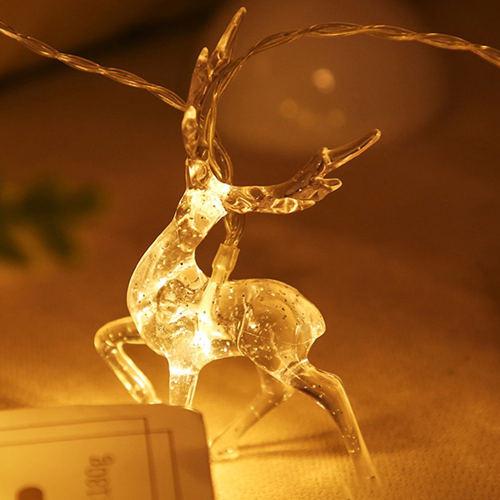 Christmas Indoor Reindeer Lights Decorations 10 LED Warm White String Lights USB Battery Powered Fairy Lighting Xmas Gifts โ image 4