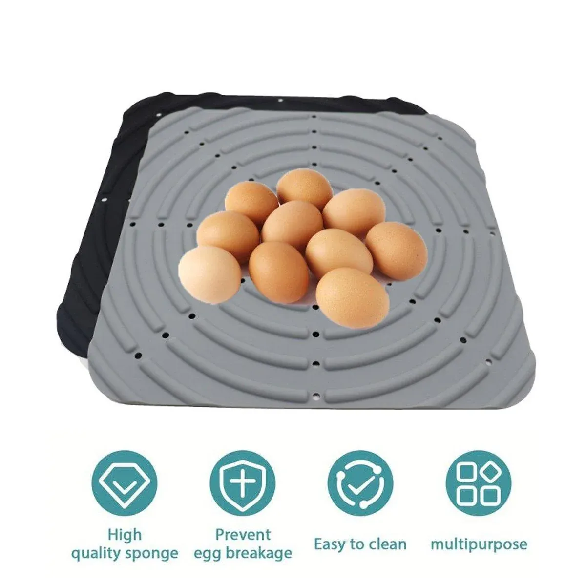 Washable Silicone Nesting Box Bedding Reusable Under Bedding for Chicken Coop - Black-2PCS — image 5
