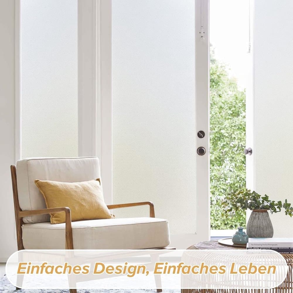 Frosted window film 50cmx500cm, self-adhesive opaque privacy film with UV protection for bathrooms and offices, transparent — image 5