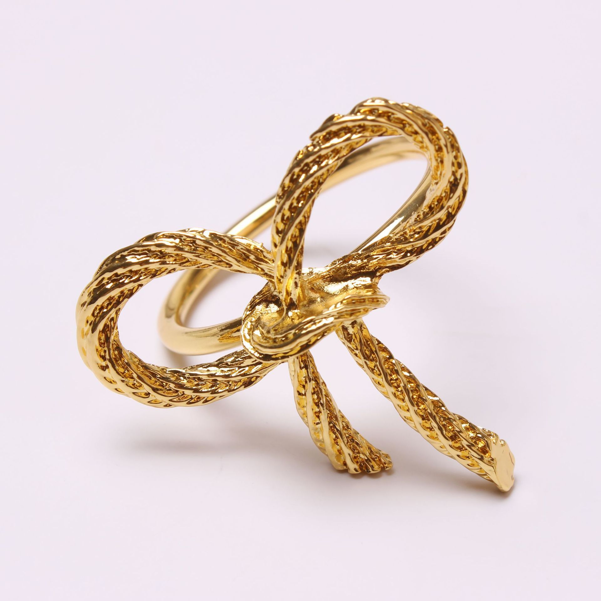 6 Pcs Golden Butterfly Bow Tie Napkin Buckle Hotel Restaurant Napkin Decoration Nice enough to use again and again(Color: Gold) — image 5